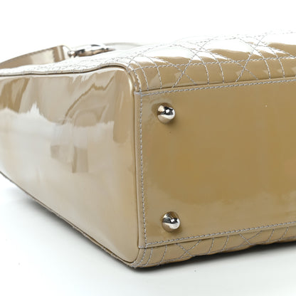 Christian Dior Patent Cannage Large Lady Dior Beige 7 of 9