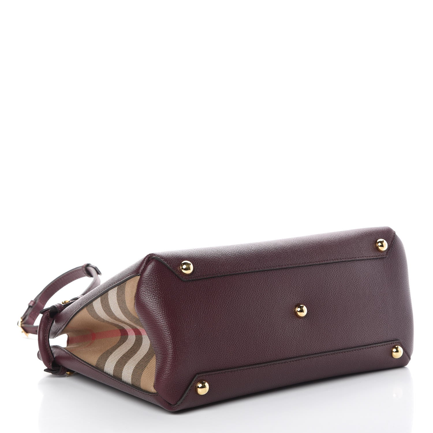 Burberry Calfskin House Check Medium Banner Tote Elderberry 5 of 10