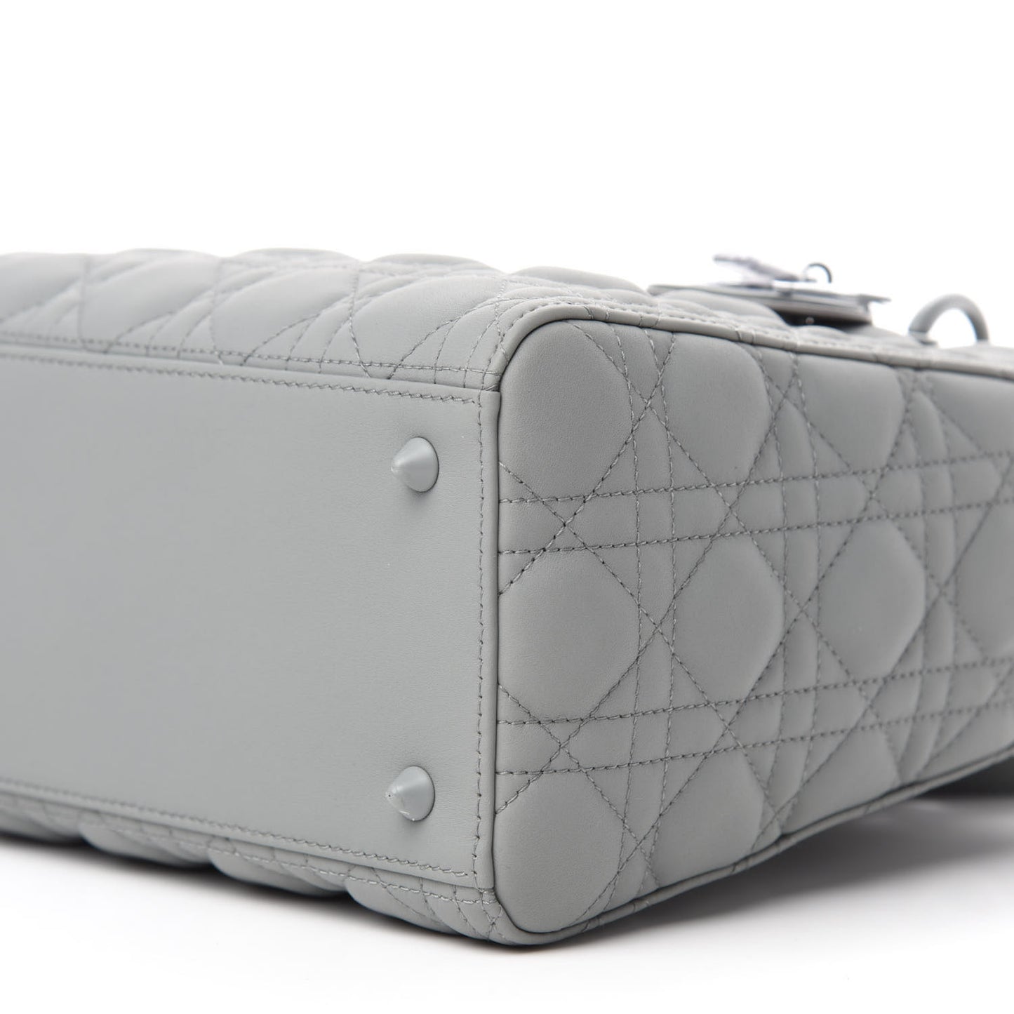 Ultra Matte Calfskin Cannage Medium Lady Dior Grey Stone