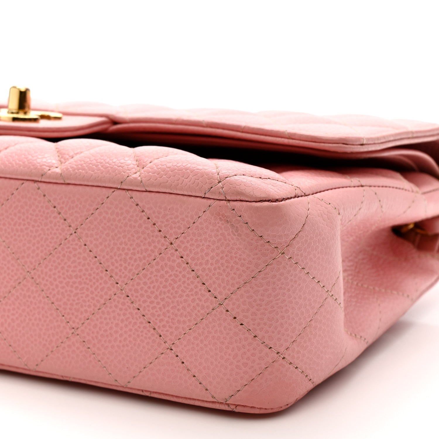 Chanel Caviar Quilted Medium Double Flap Pink 10 of 14