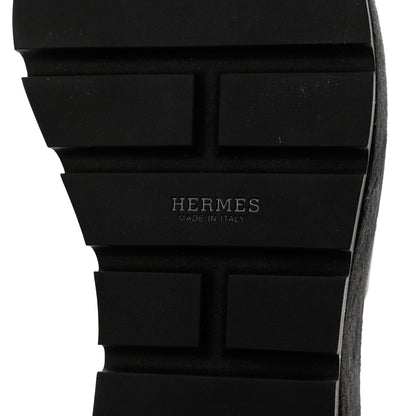 Hermes Calfskin Suede Eze 30 Sandals 38 Black 8 of 12