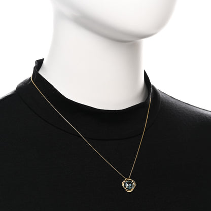 David Yurman 18K Yellow Gold Blue Topaz 7mm Infinity Pendant Necklace 2 of 7