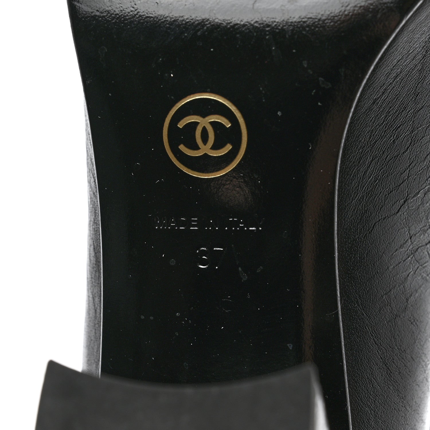 Chanel Calfskin Cap Toe Chain Boots 37 Black 6 of 9