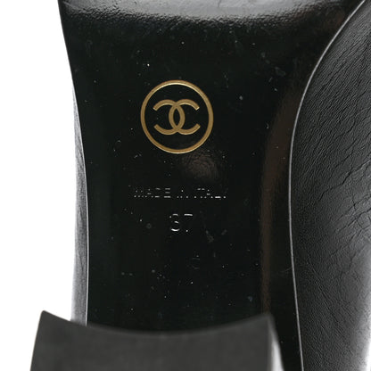 Chanel Calfskin Cap Toe Chain Boots 37 Black 6 of 9