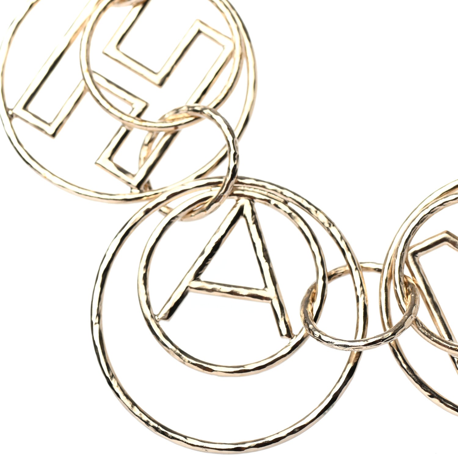 Chanel Metal Hoop Cuba Logo Necklace Gold 3 of 4