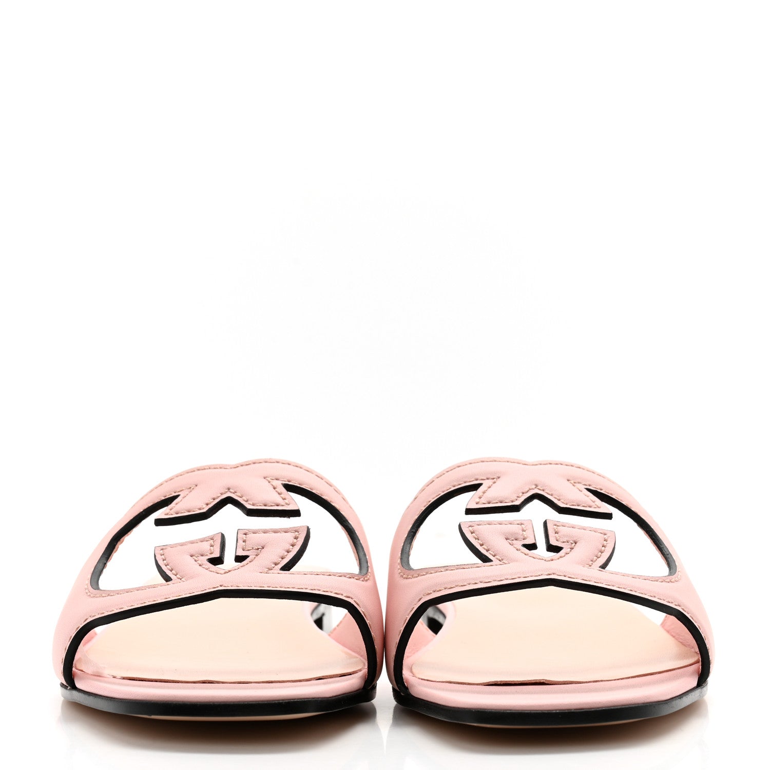 Gucci Cosmos Softy Calfskin Interlocking G Cut Out Slide Sandals 39 Pastel Pink 2 of 10