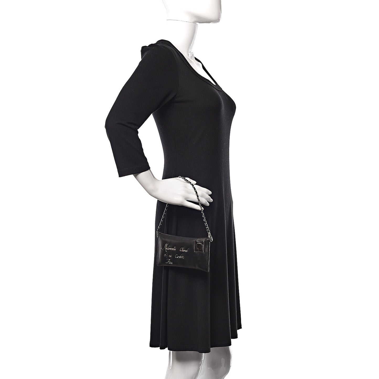 Lambskin Envelope 31 Rue Cambon Chain Clutch Black