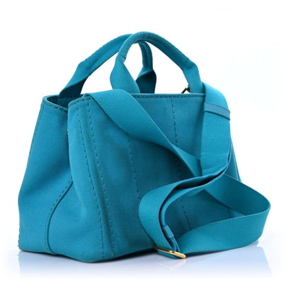 Prada Canapa Small Logo Tote Pavone 3 of 28