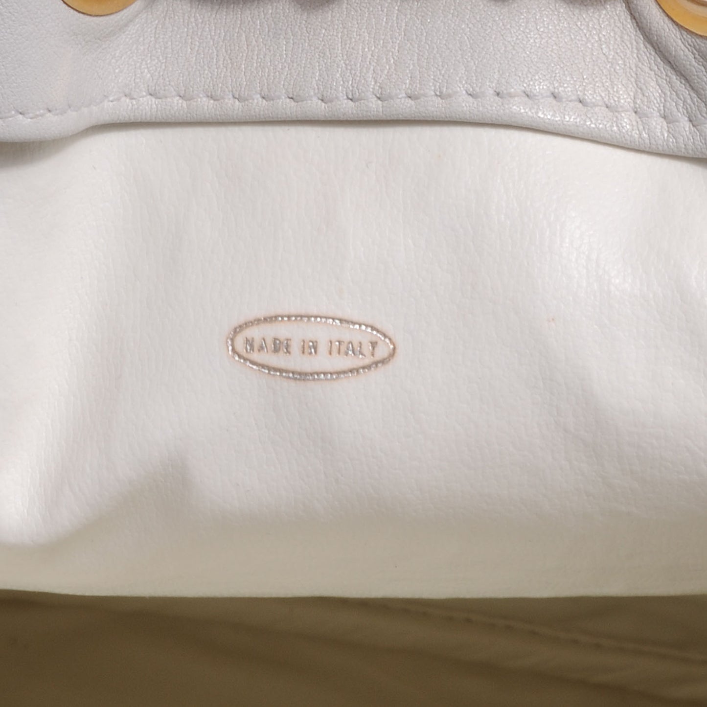 Lambskin Drawstring Shoulder Bag White