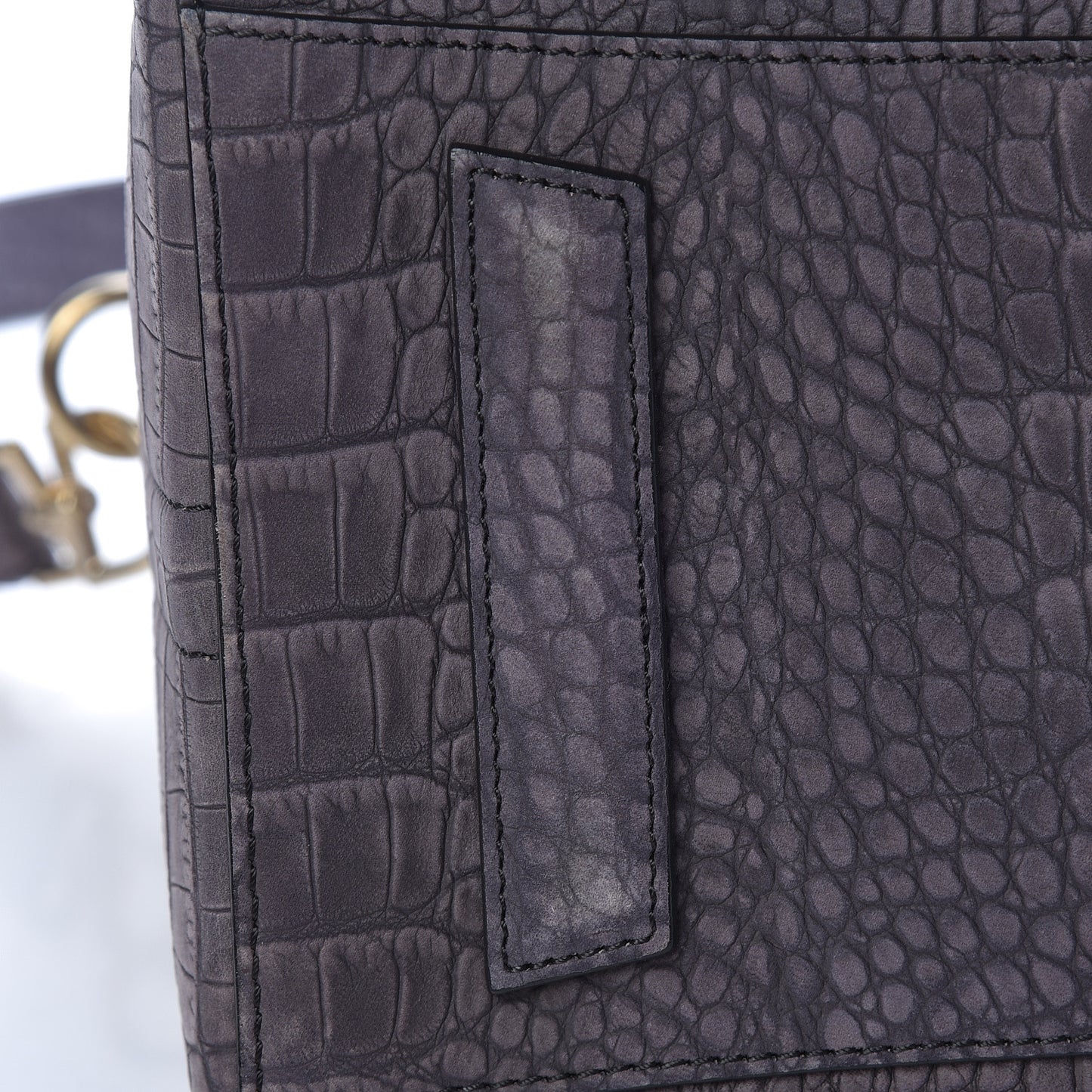 Nubuck Crocodile Embossed Medium Antigona Brown