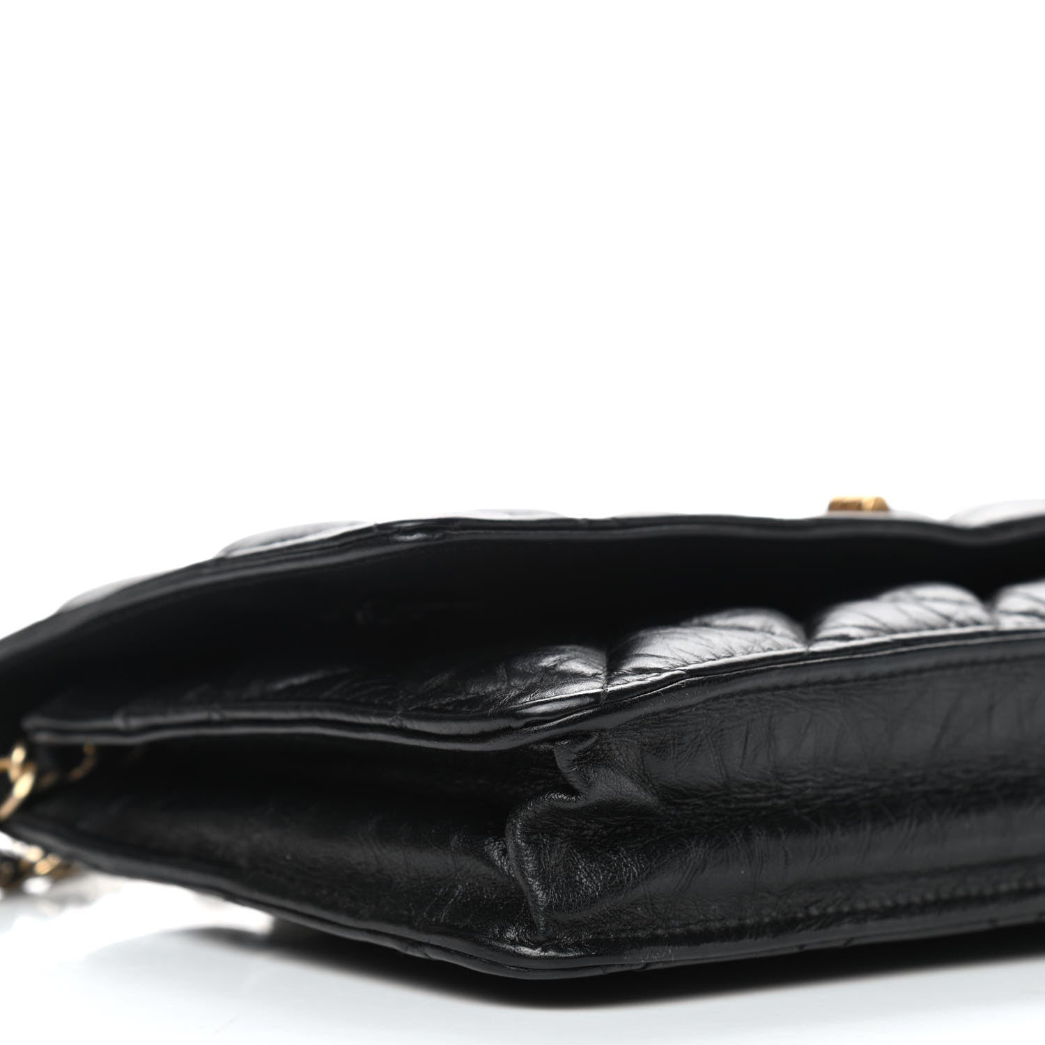 Chanel Aged Calfskin Quilted Reissue Wallet On Chain WOC Black 9 of 10