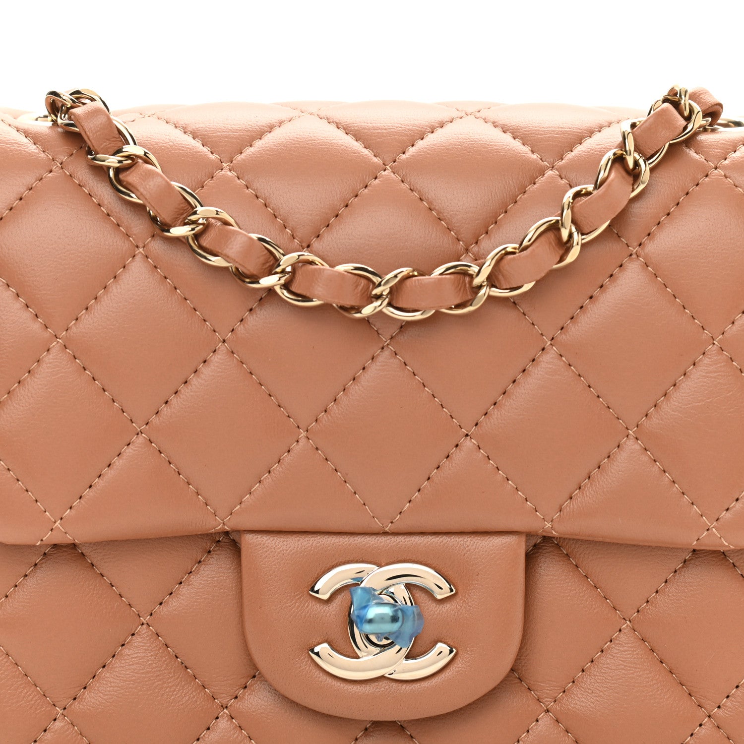 Chanel Lambskin Quilted Mini Square Flap Brown 8 of 11