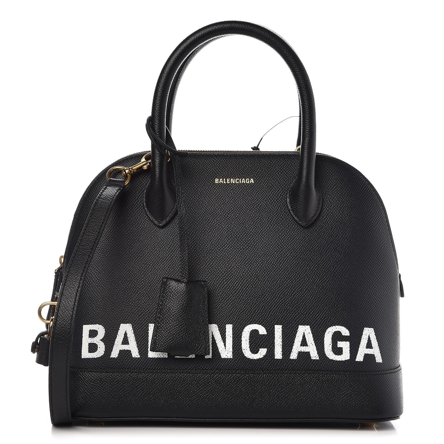 Balenciaga Signature Grained Calfskin Logo S Ville Top Handle Bag Black 1 of 10