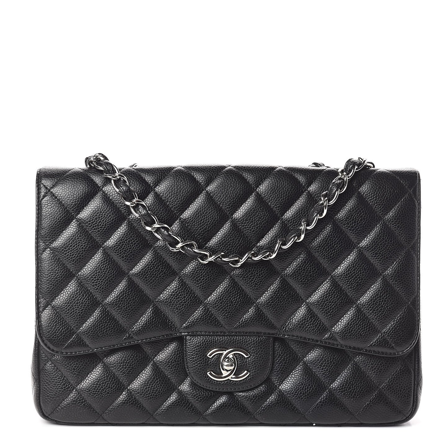 Caviar Quilted Jumbo Single Flap Black