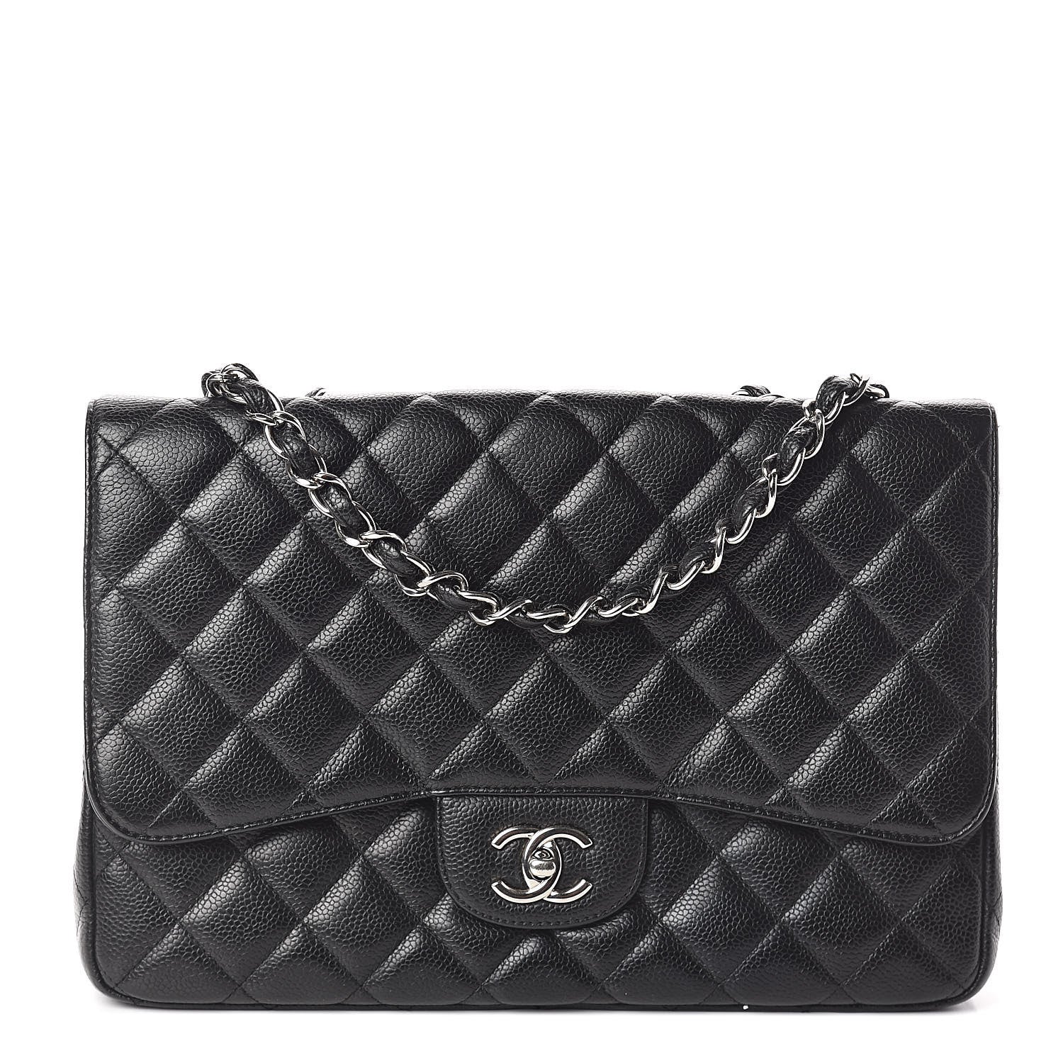 Chanel Caviar Quilted Jumbo Single Flap Black 1 of 10