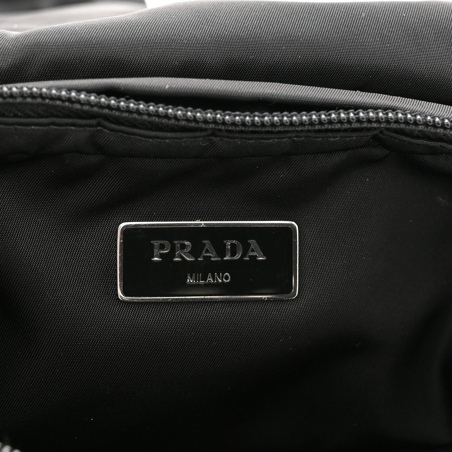 Re-Nylon Logo Plaque Sling Backpack Black