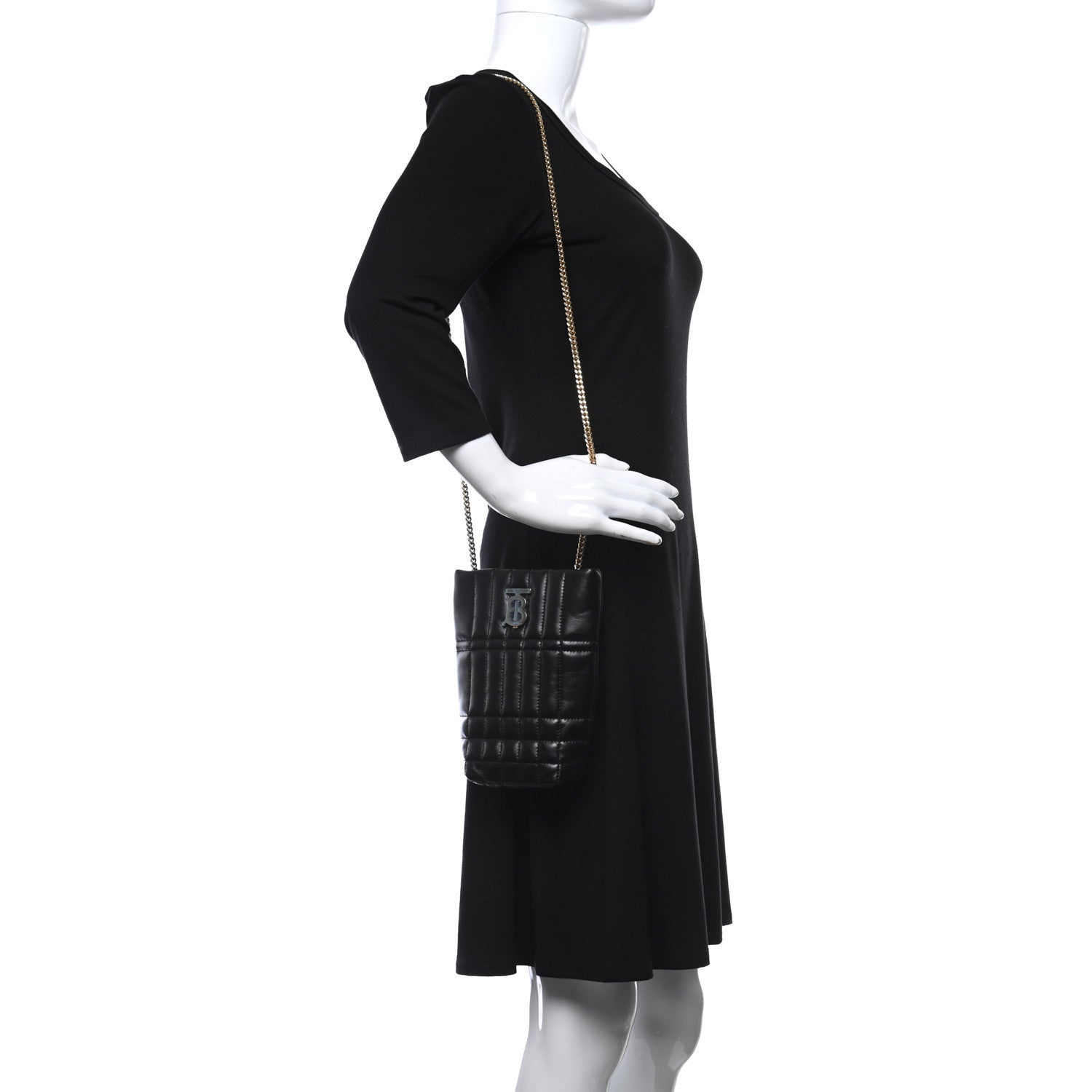Burberry Lambskin Quilted Micro Lola Bucket Bag Black 2 of 8