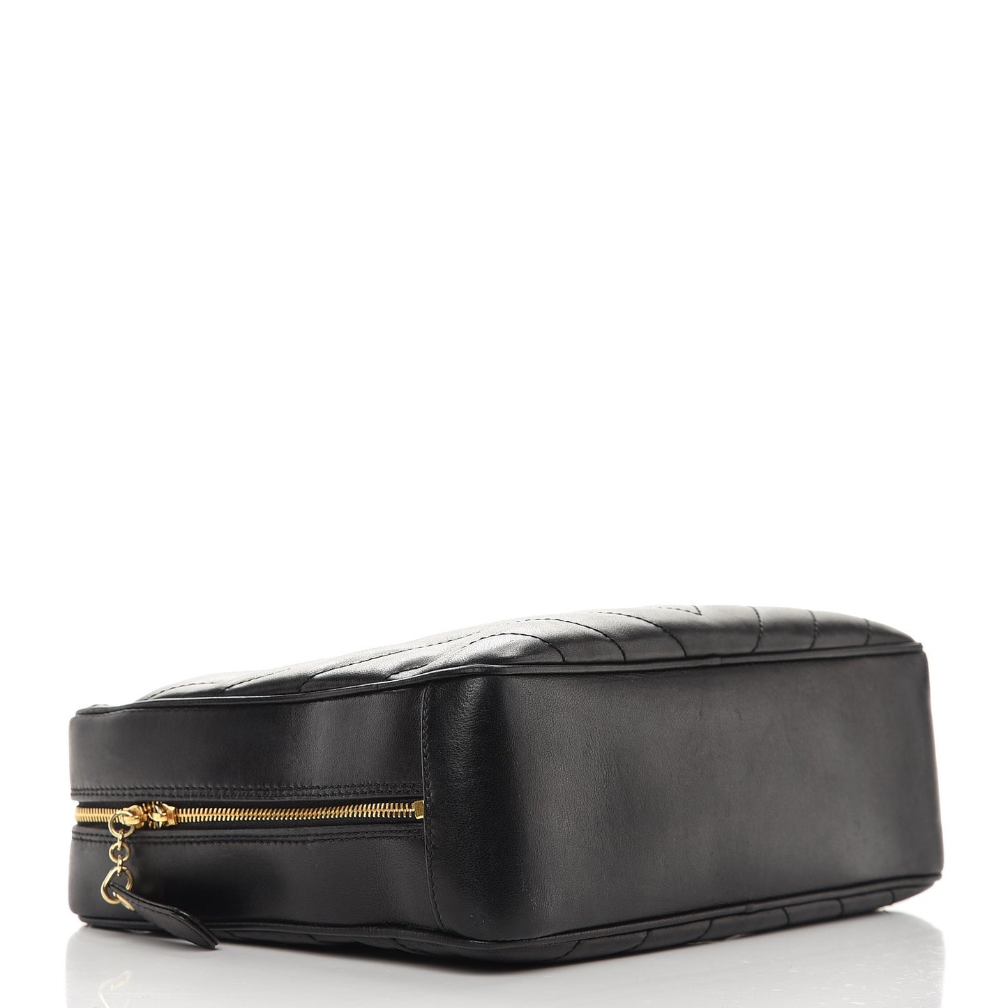 Lambskin Chevron Quilted Camera Case Black