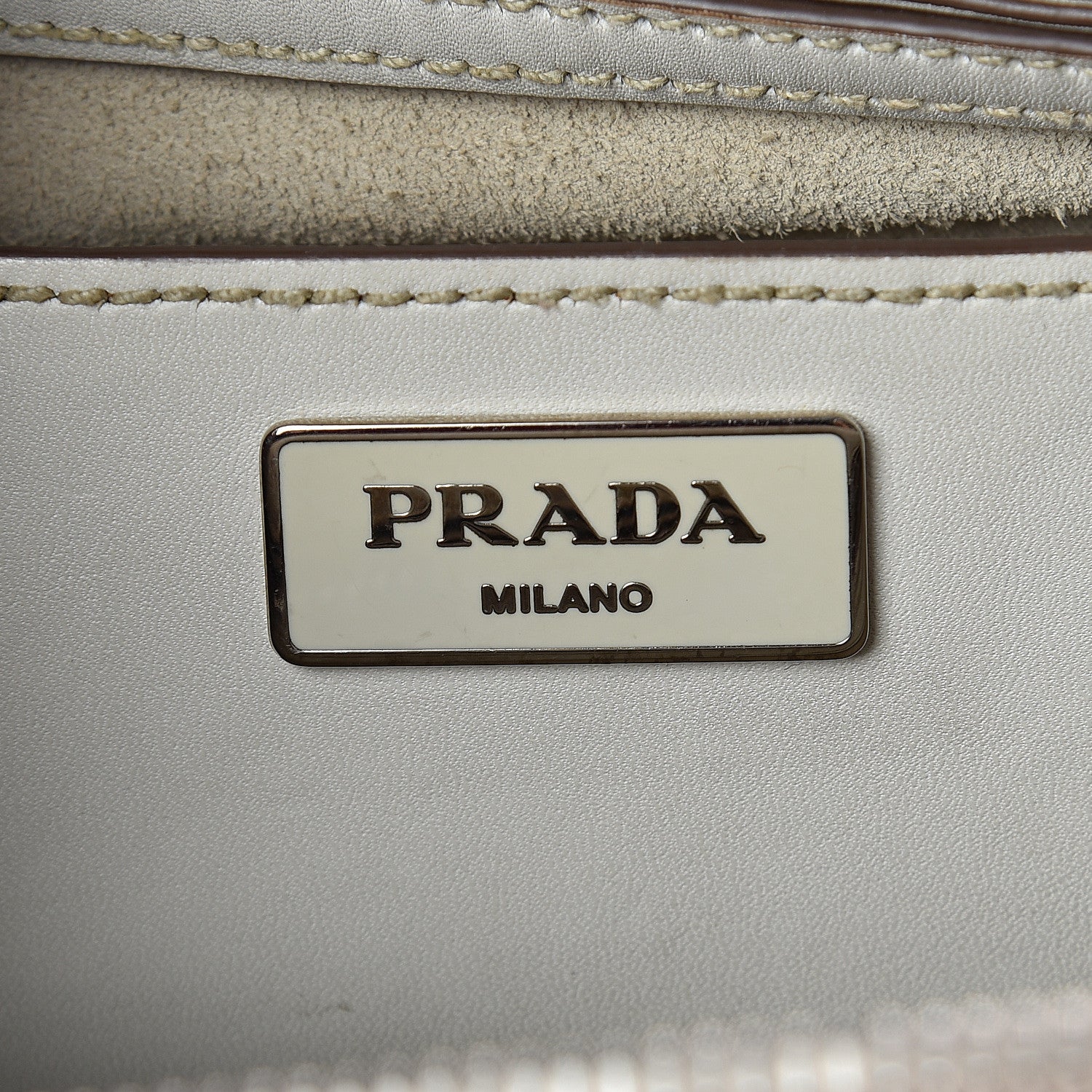 Prada City Calf Hand Stitched Small Galleria Double Zip Tote Talco 5 of 8