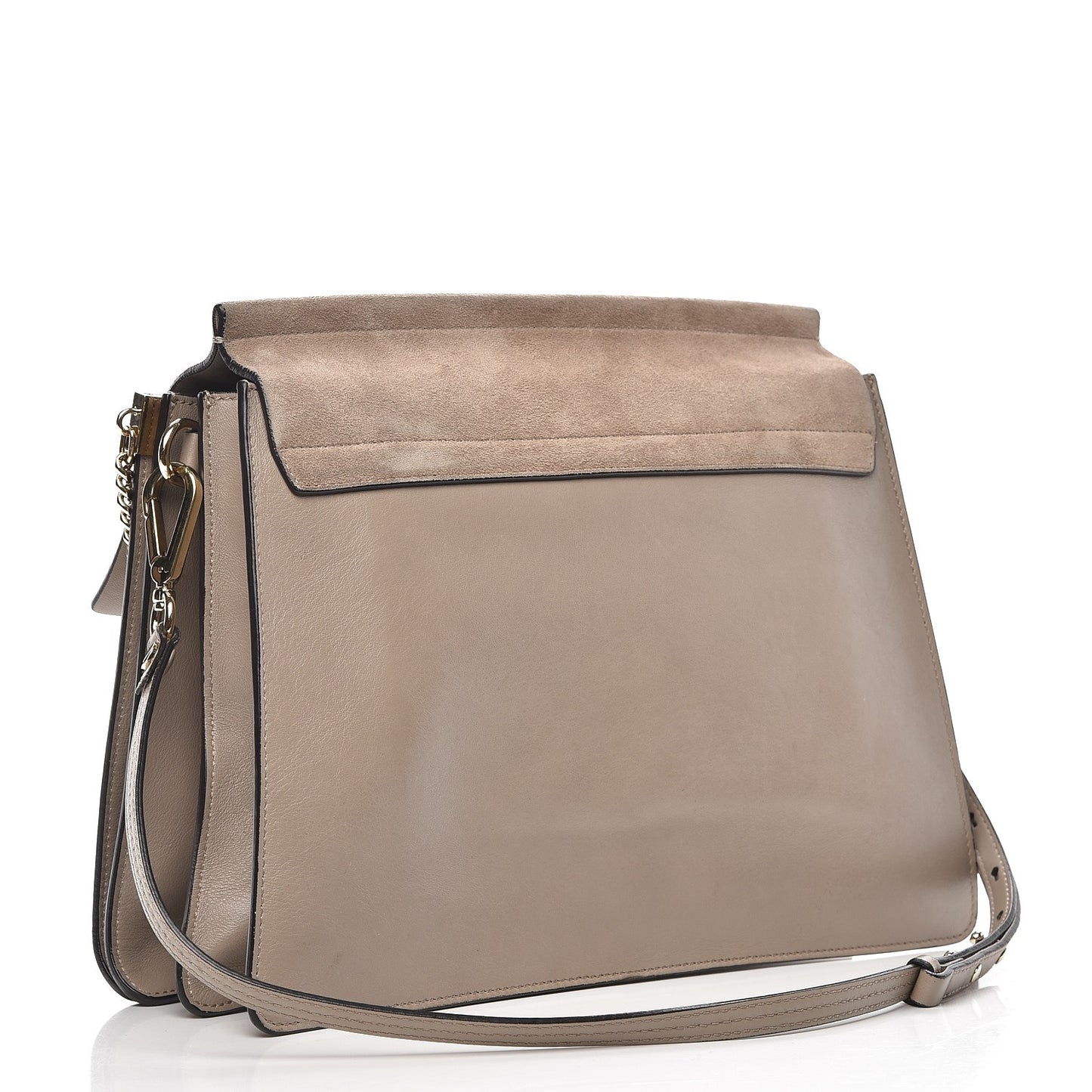 Calfskin Suede Medium Faye Shoulder Bag Motty Grey