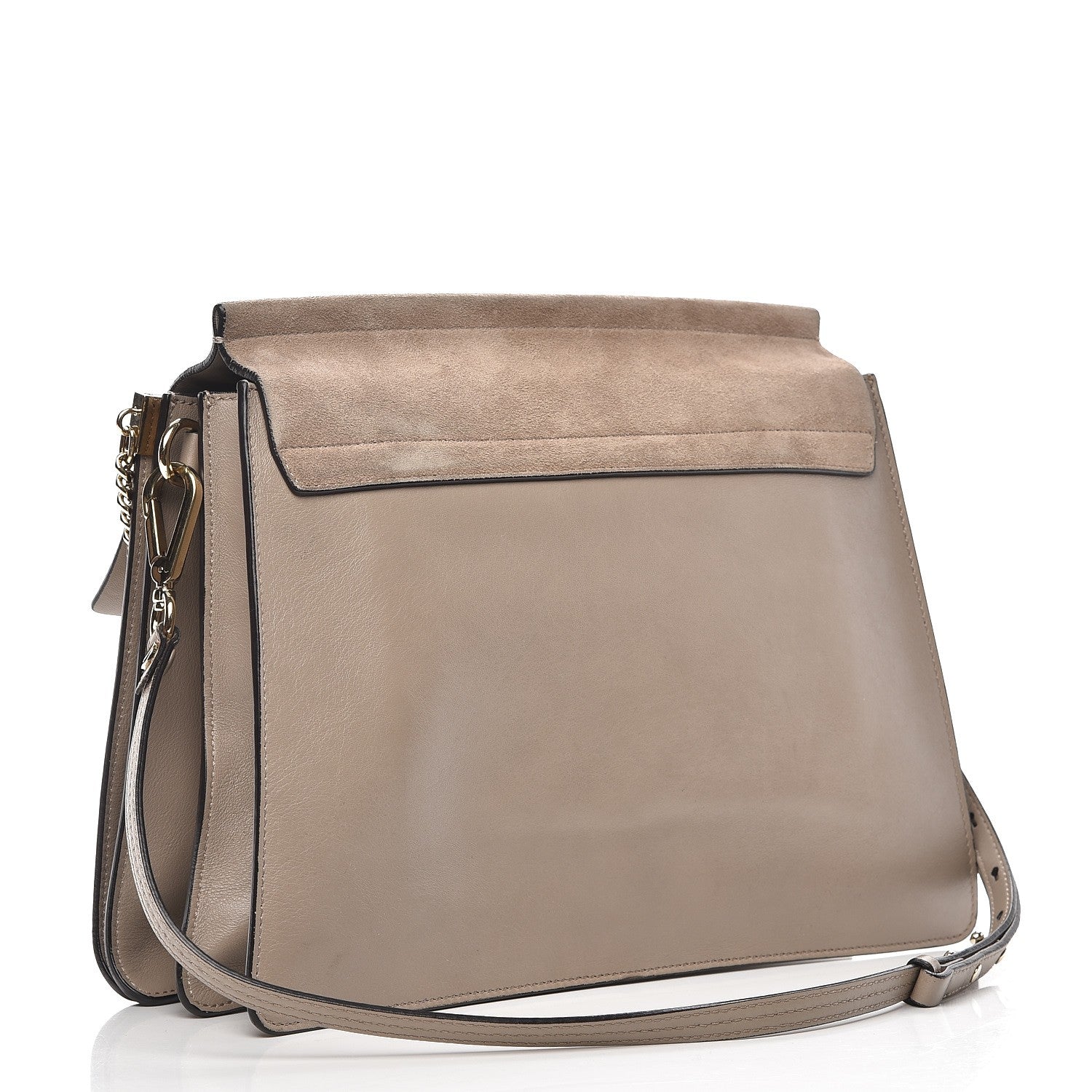 Chloe Calfskin Suede Medium Faye Shoulder Bag Motty Grey 3 of 9