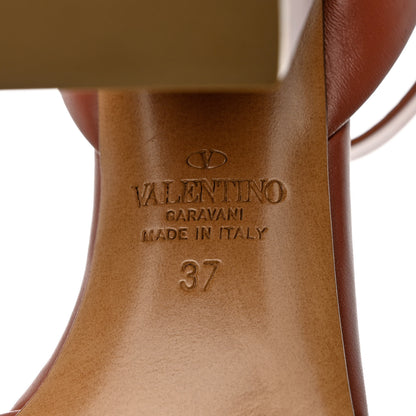 Valentino Garavani Calfskin One Stud Ankle Strap 90mm Sandals 37 Gingerbread 8 of 10