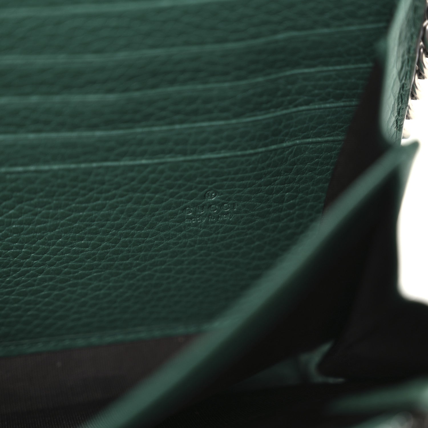 Gucci Calfskin Mini Dionysus Chain Wallet Emerald 6 of 10