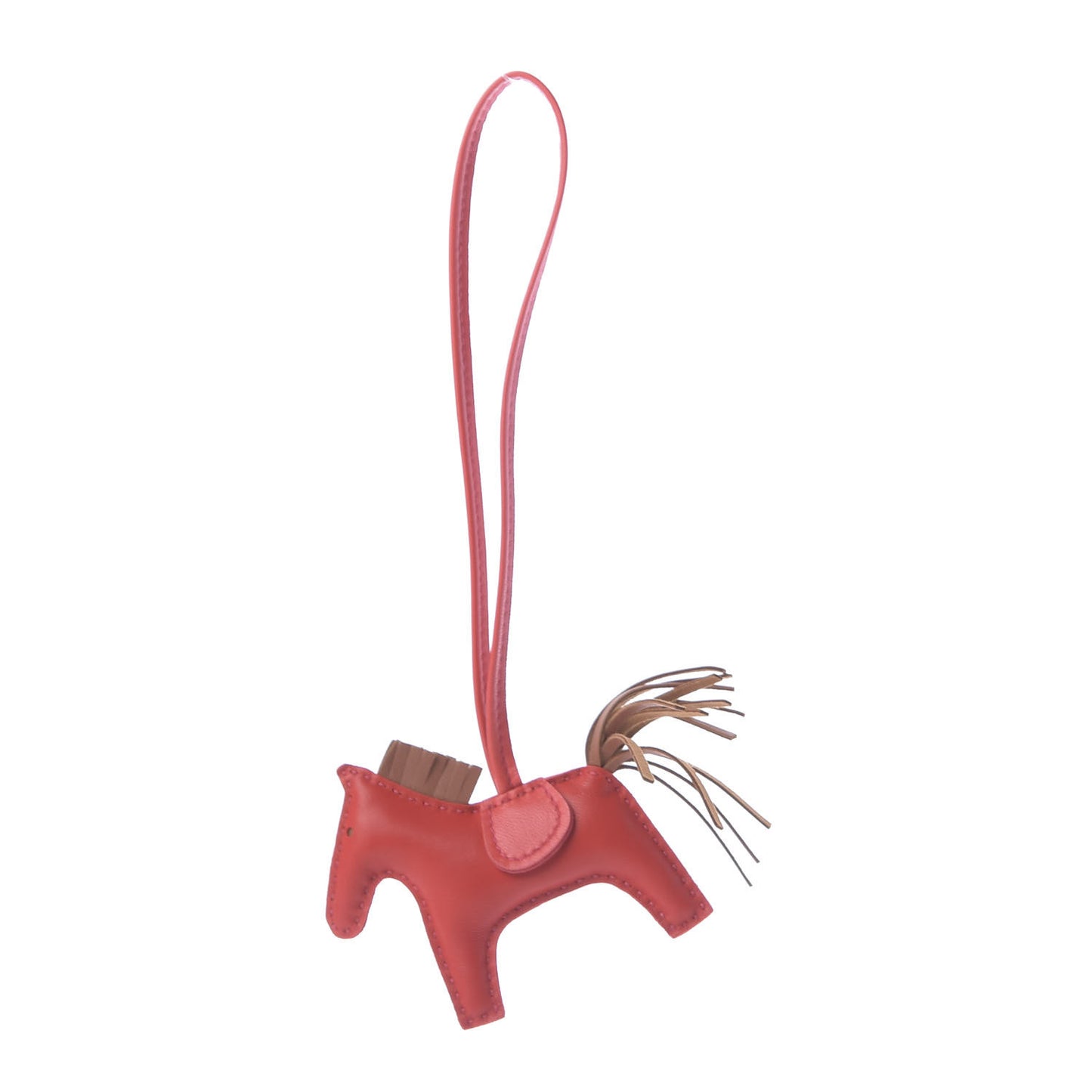 Milo Lambskin Grigri Rodeo Horse Bag Charm PM Rouge Indien Gold Bougainvillea