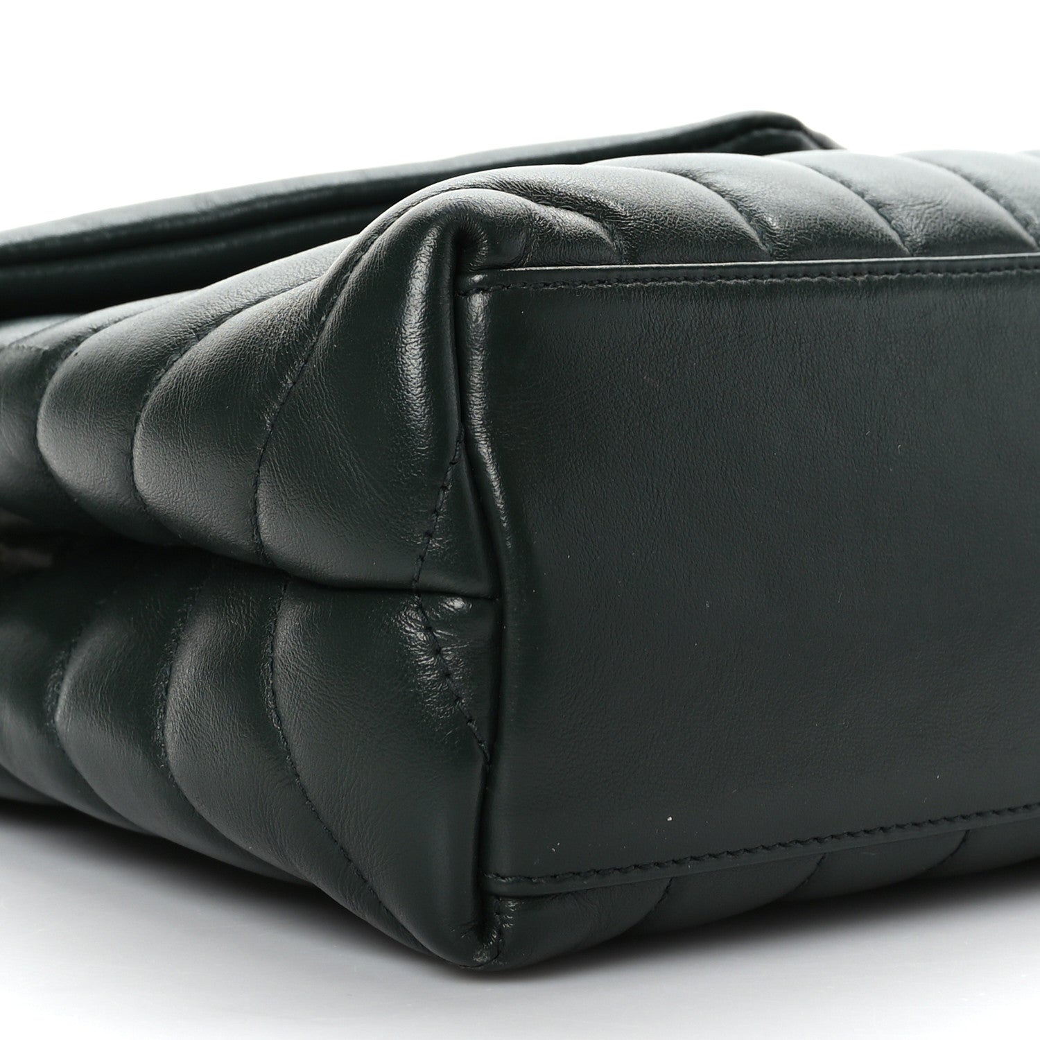 Saint Laurent Calfskin Y Quilted Monogram Small Loulou Chain Satchel Dark Mint 8 of 9