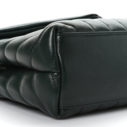 Saint Laurent Calfskin Y Quilted Monogram Small Loulou Chain Satchel Dark Mint 8 of 9