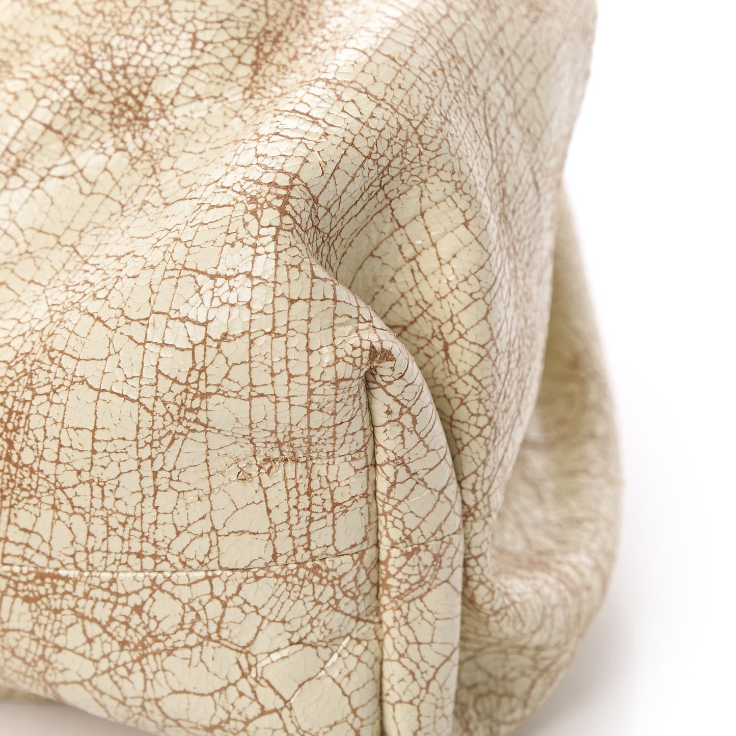 Crackled Calfskin The Pouch Oversized Clutch Zabaione
