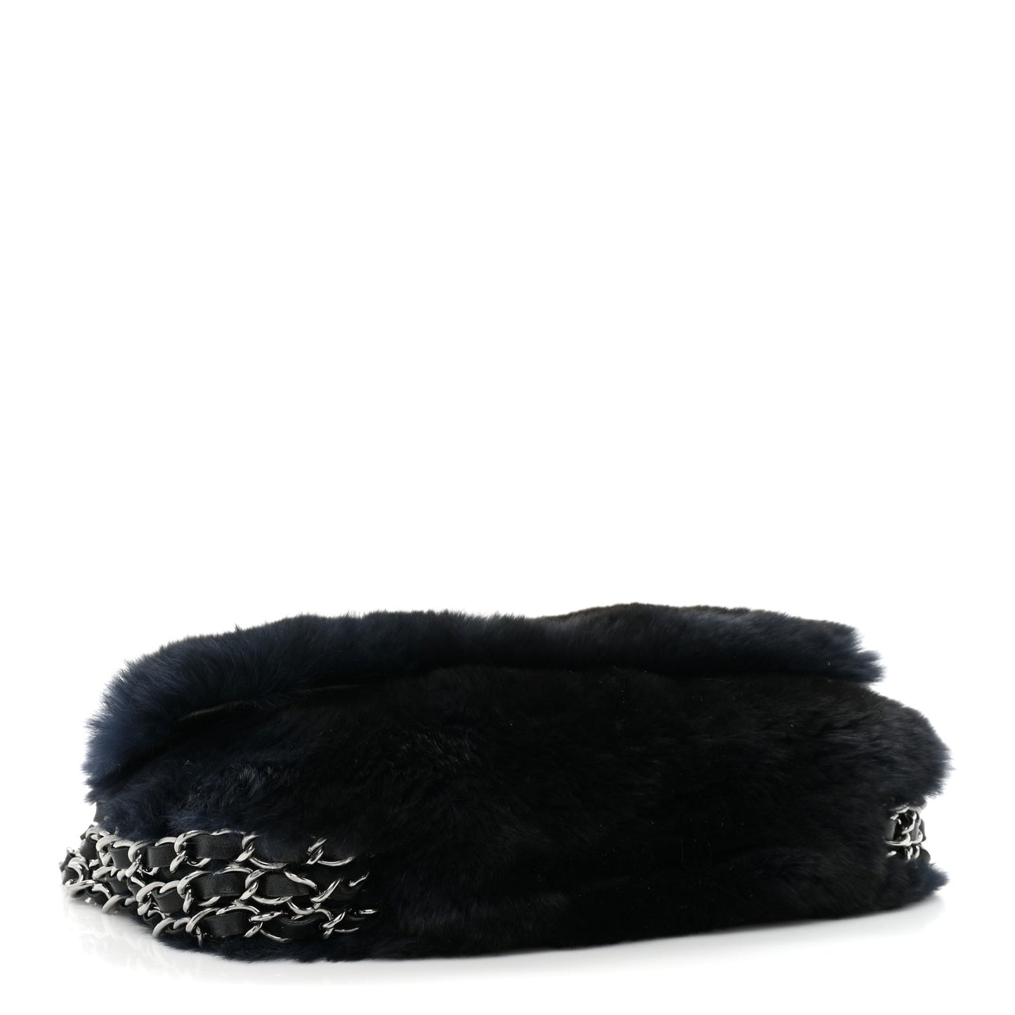 Rabbit Fur Chain Flap Navy