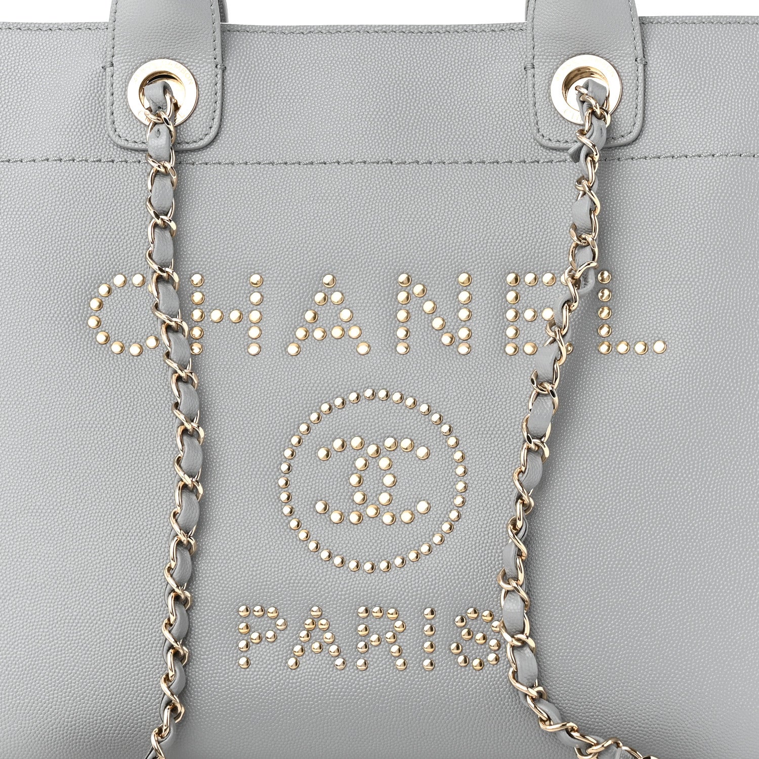 Chanel Caviar Studded Small Deauville Tote Grey 8 of 10
