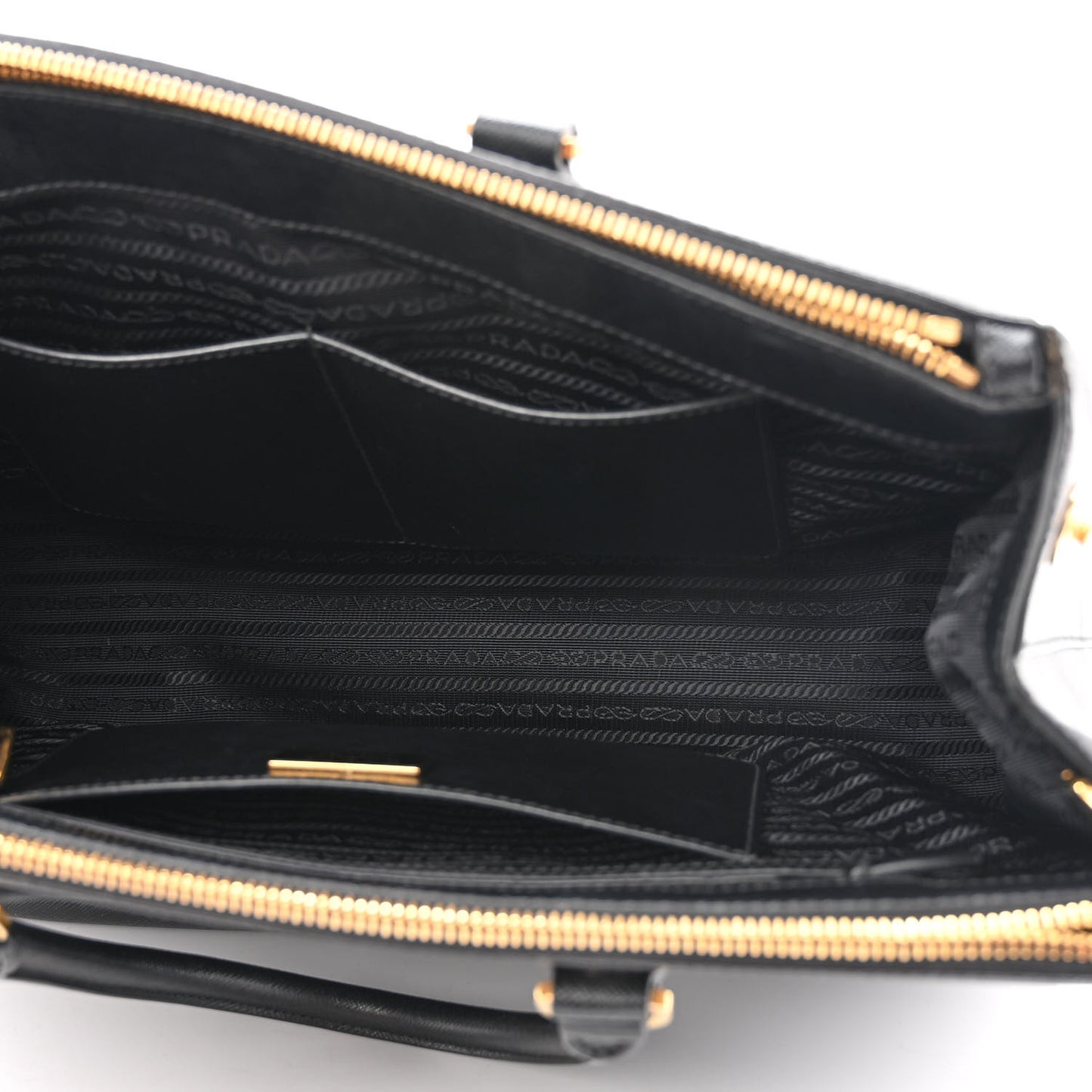 Saffiano Large Galleria Double Zip Tote Black