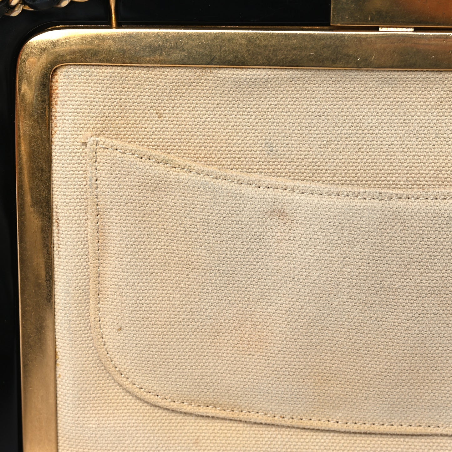 Plexiglass Lambskin Framed Flap Bag Clutch Black