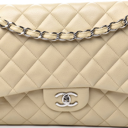 Chanel Caviar Quilted Jumbo Double Flap Beige Clair 18 of 18