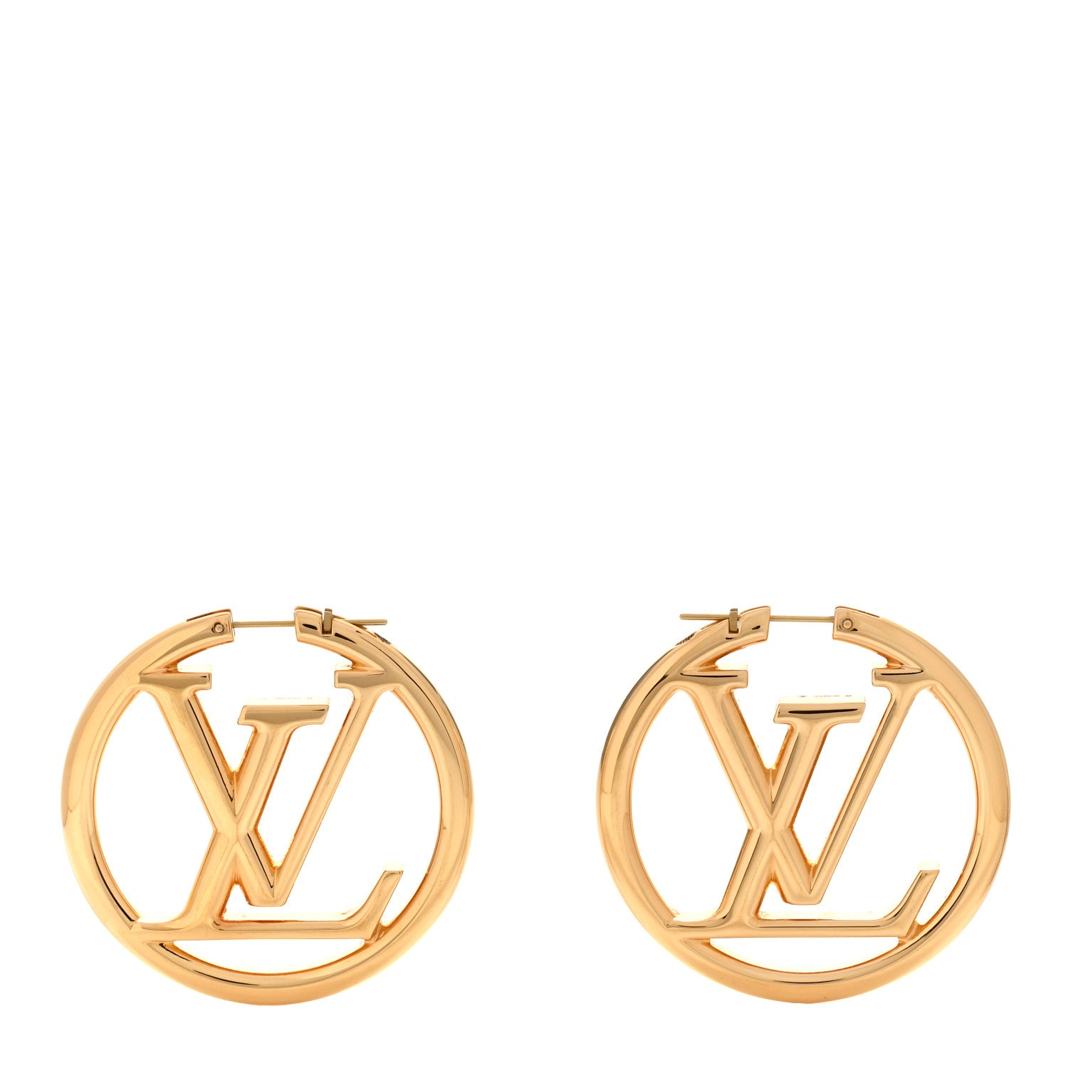 Louis Vuitton Metal Louise Hoop Earrings Gold 1 of 6