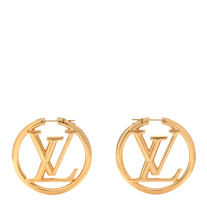 Louis Vuitton Metal Louise Hoop Earrings Gold 1 of 6
