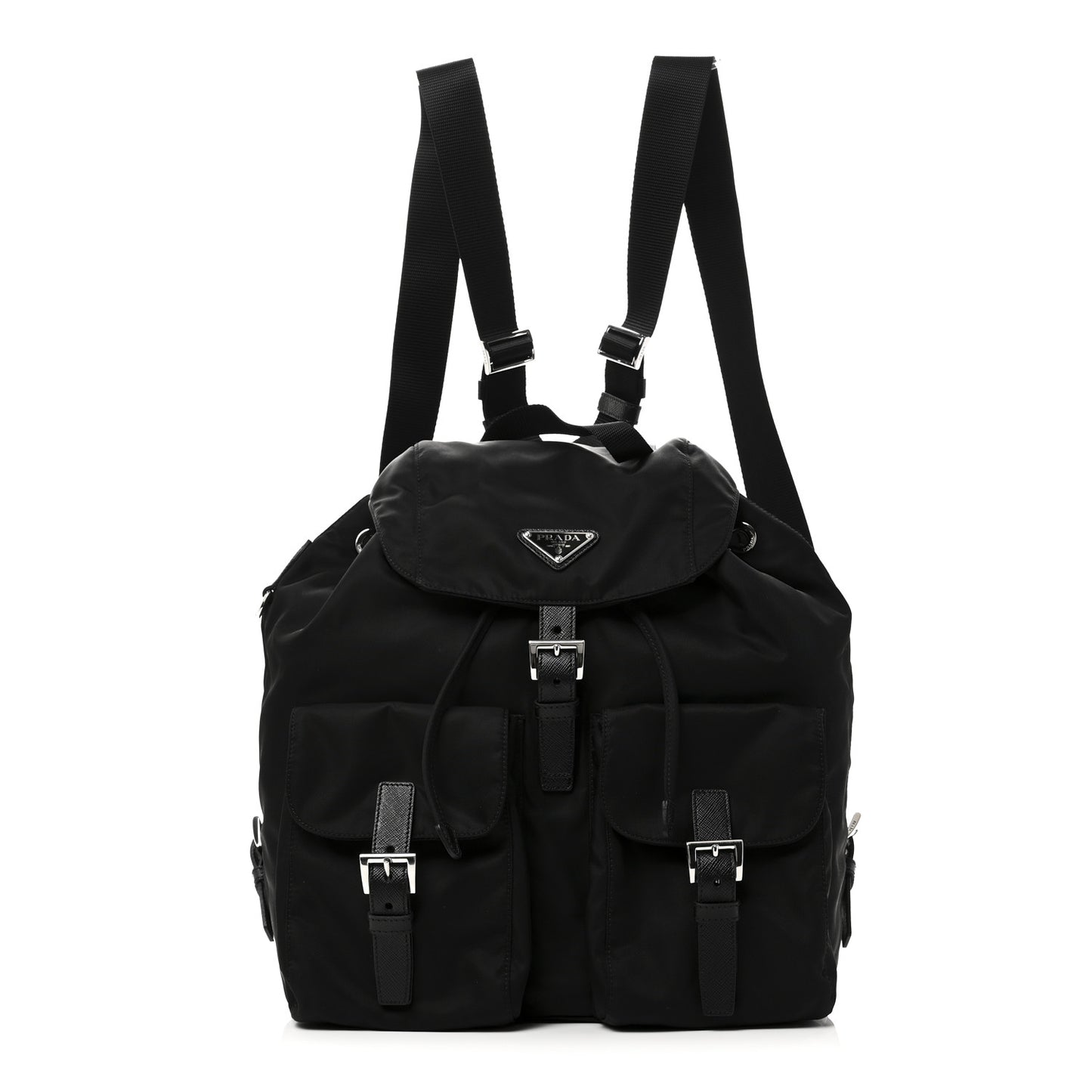 Re-Nylon Saffiano Medium Backpack Black