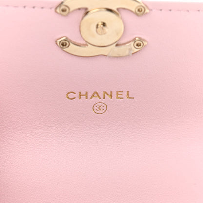 Chanel Lambskin Quilted Pick Me Up Clutch With Chain Pink 6 of 12