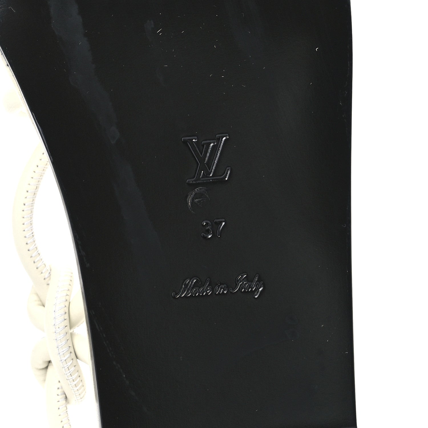 Louis Vuitton Lambskin Nova Flat Sandals 37 White 6 of 7