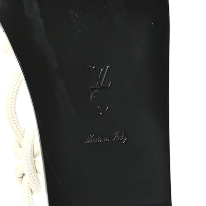 Louis Vuitton Lambskin Nova Flat Sandals 37 White 6 of 7