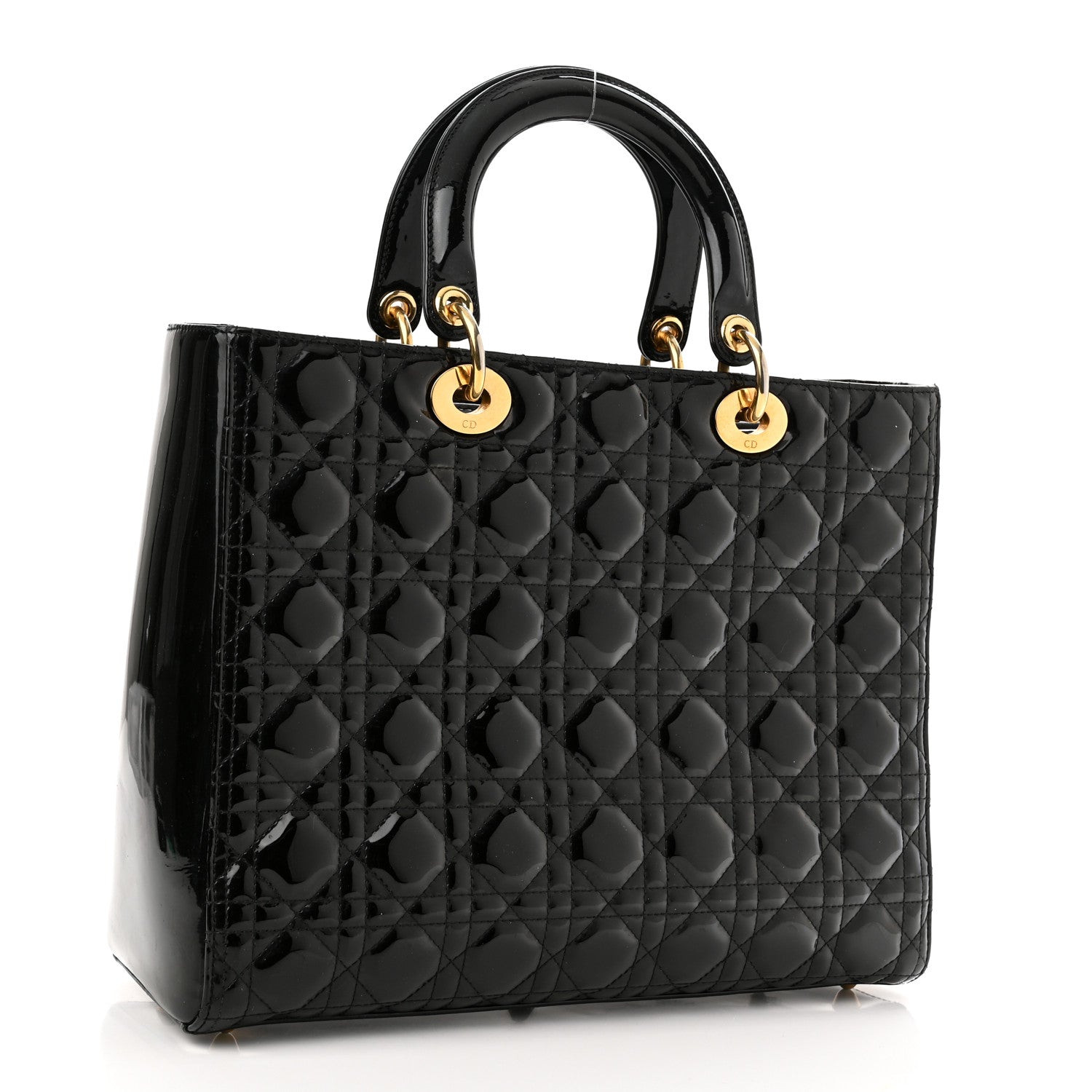 Christian Dior Patent Cannage Large Lady Dior Black 3 of 10