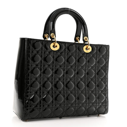 Christian Dior Patent Cannage Large Lady Dior Black 3 of 10