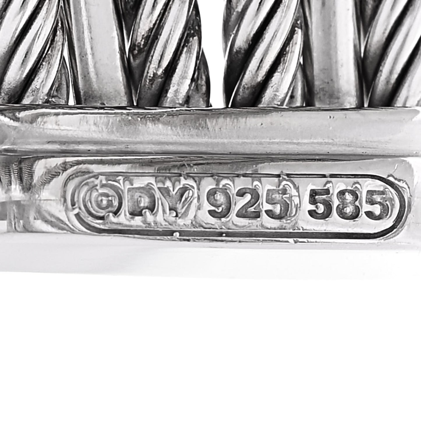Sterling Silver 14K White Gold Diamond Crossover Four Row Cuff Bracelet