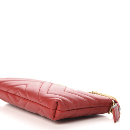 Gucci Calfskin Matelasse Mini GG Marmont Chain Bag Hibiscus Red 9 of 10