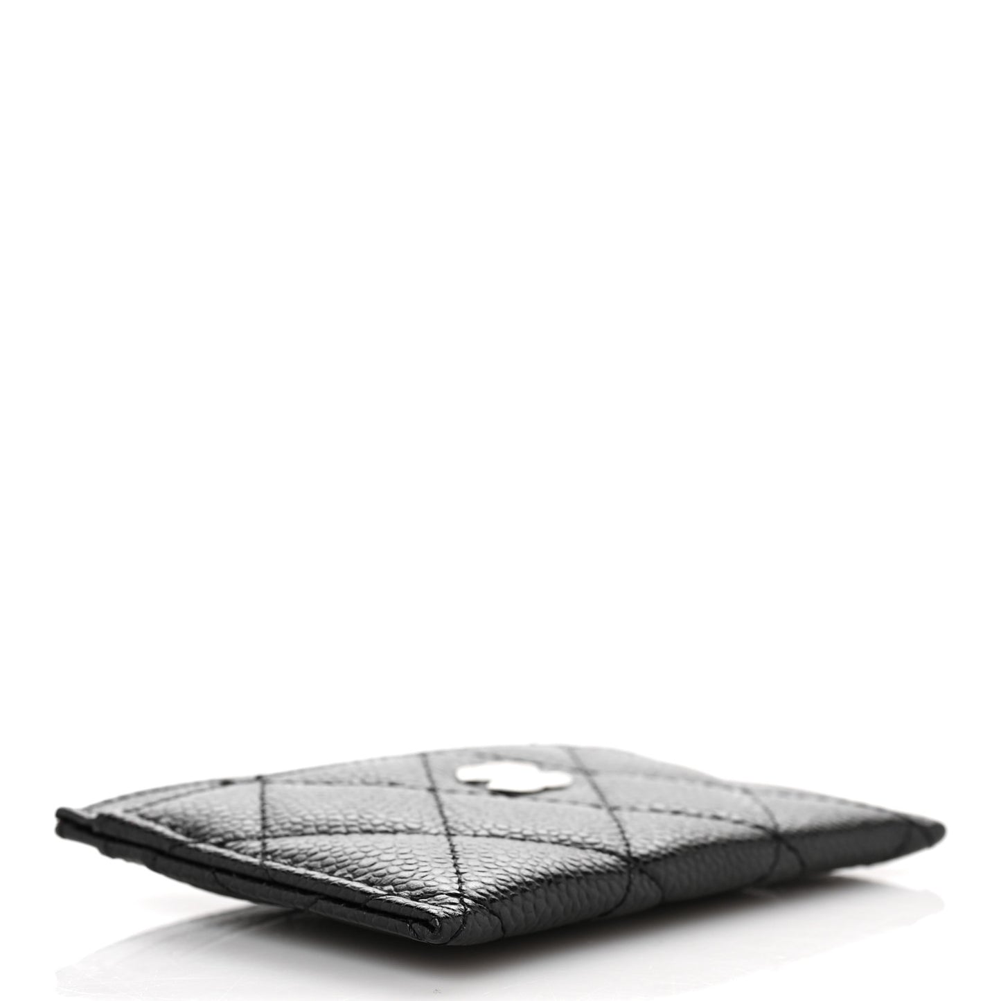 Caviar Quilted Card Holder Black