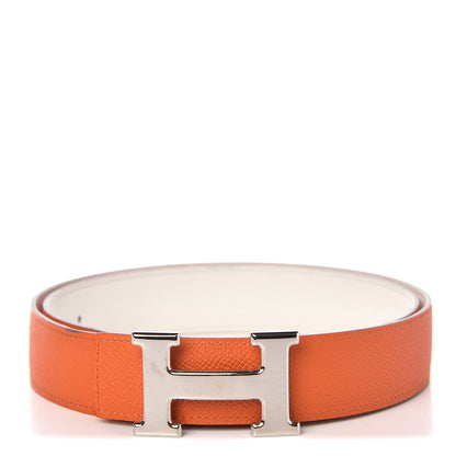 Hermes Swift Epsom 32mm H Belt 90 Craie Orange 1 of 7