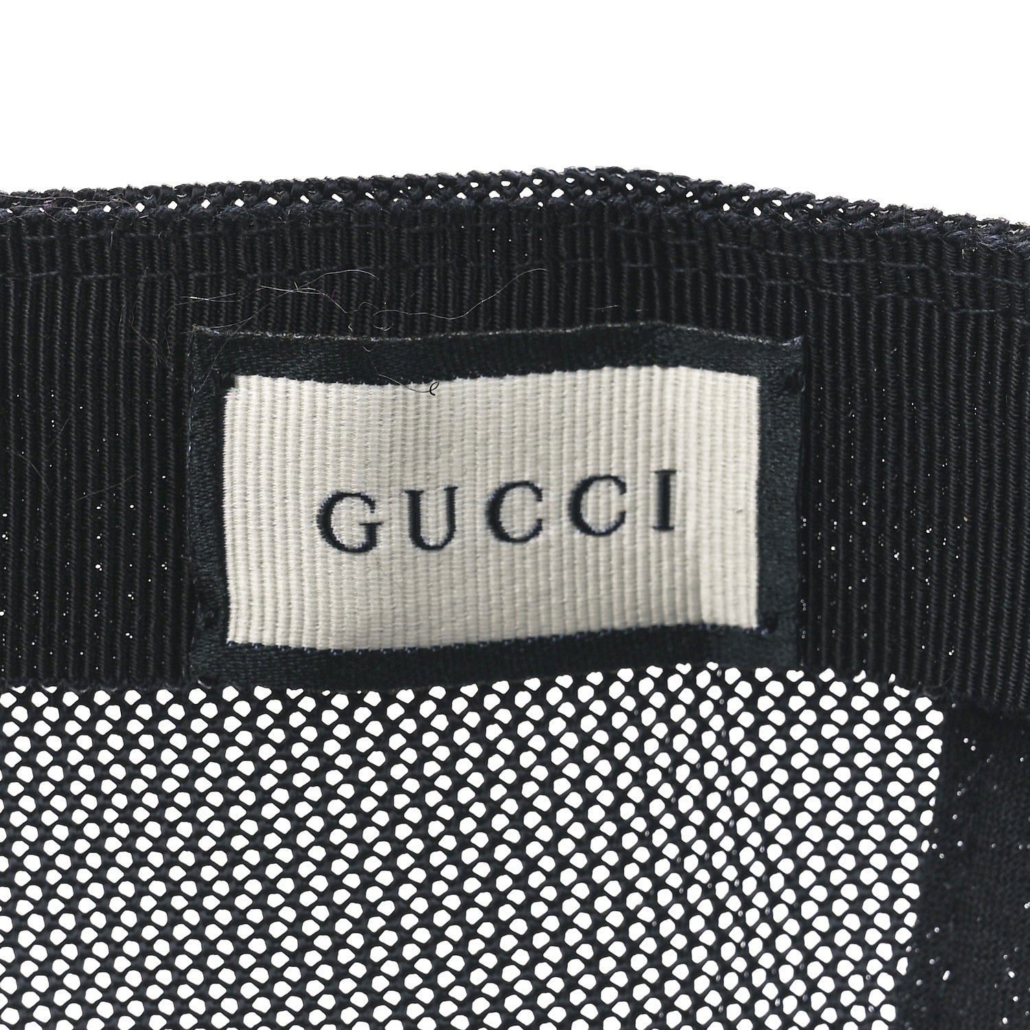 Gucci Nylon Light Mesh Dollar Calfskin GG Monogram Baseball Hat M Black 8 of 9