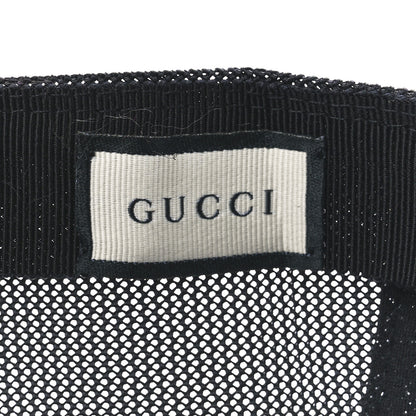 Gucci Nylon Light Mesh Dollar Calfskin GG Monogram Baseball Hat M Black 8 of 9